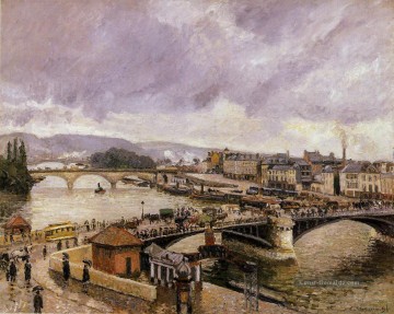  1896 - die pont Boieldieu rouen regen Wirkung 1896 Camille Pissarro Pariser